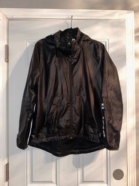 Adidas Women’s Black Lightweight Hooded Windbreaker